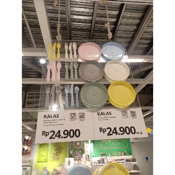 Kalas Set Piring, Sendok, Garpu, Pisau, Gelas Ikea, Mangkuk