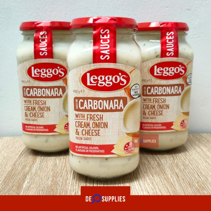 

LEGGOS CARBONARA PASTA SAUCE 490GR - SAUS PASTA LEGGO'S KARBONARA AUS