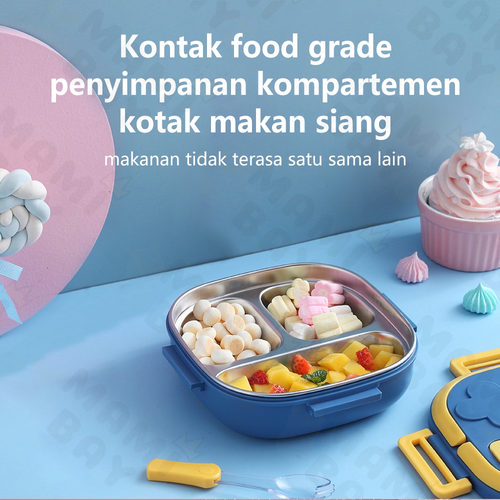 Mamibayi Kotak makan anak stainless 304 anti tumpah/Kids lunch box set premium