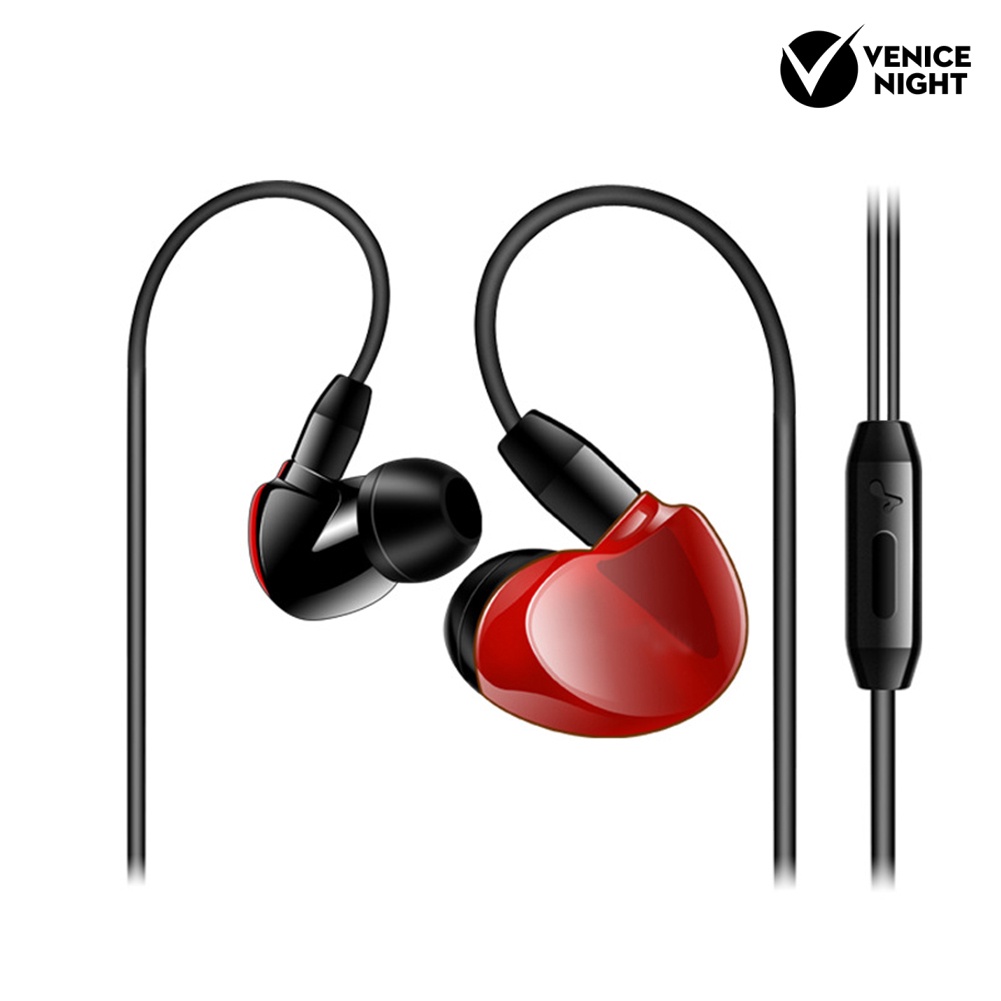 (VNEP) (Berkabel) SX538 Portable Subwoofer 3.5mm In-Ear Earphone Olahraga Headset dengan Mic