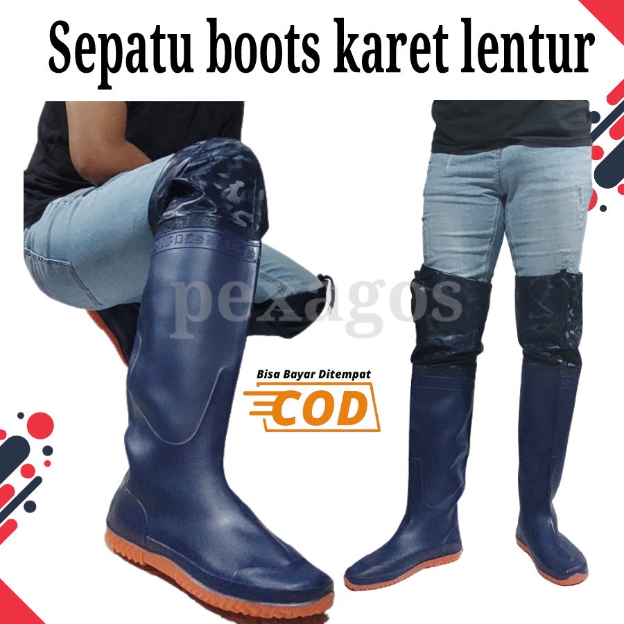 SEPATU SAWAH KARET PANJANG KOREA SEPATU BOOTS KARET ANTI KEONG SAWAH PETANI SEPATU BOT HUJAN