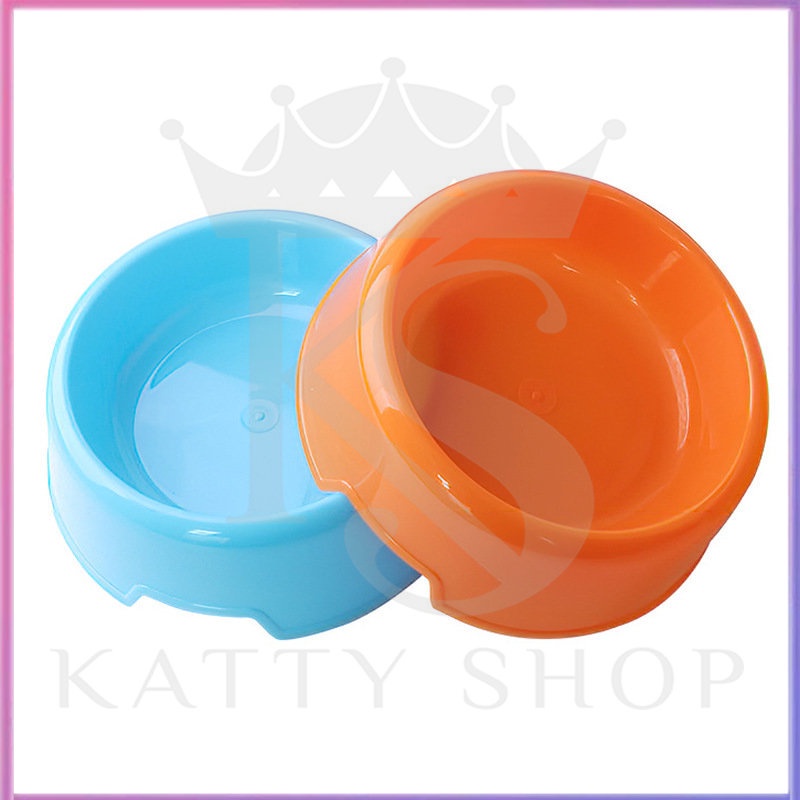 Double bowl pet plastic antiskid cat food dog animal accessories tricolor green blue orange