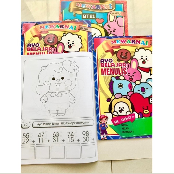 BUKU MEWARNAI ANAK BT21 COLORING BOOK BTS / BUKU GAMBAR SOUVENIR ULTAH / Buku Mewarnai Paud