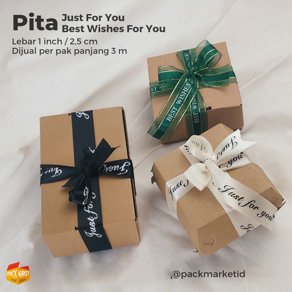 

PITA lebar 2,5cm : Just For You - Best Wishes - 1 pak isi 3m