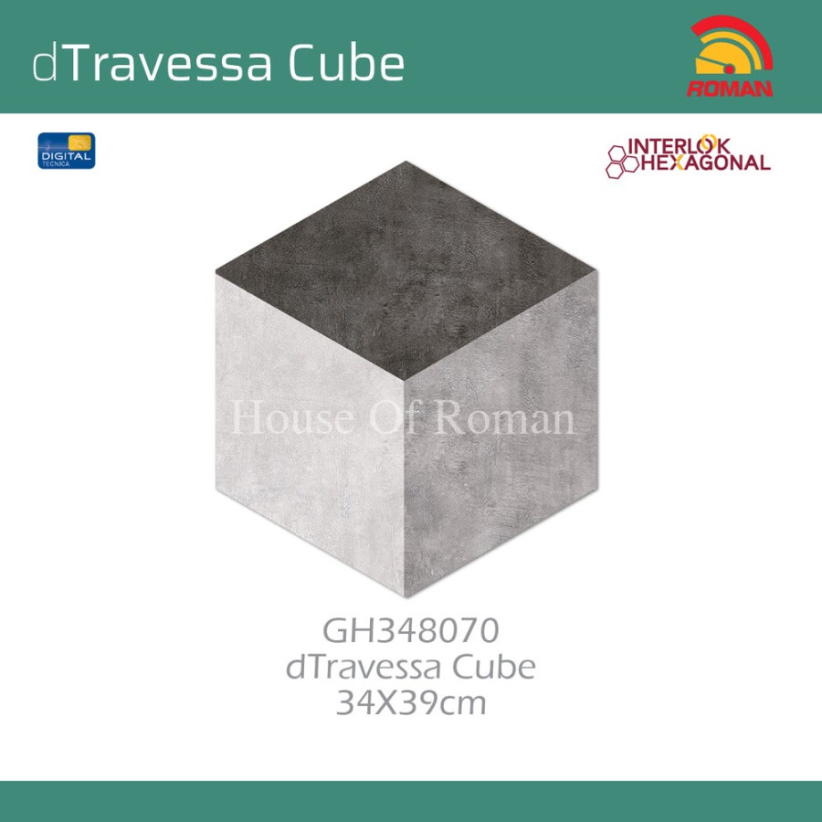 ROMAN KERAMIK HEXAGONAL DTRAVESSA CUBE 34X39 GH348070 (HOUSE OF ROMAN)