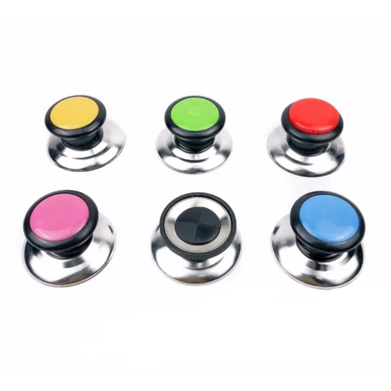 knop knob handle pentol tutup kaca panci warna warni / pentolan pegangan tutup panci kaca stainless warna