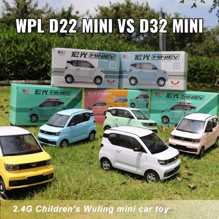 WPL D 22 Mini VS D 32 Mini 1/16 Mobil Wuling EV 2.4G RC Drift Off-Road