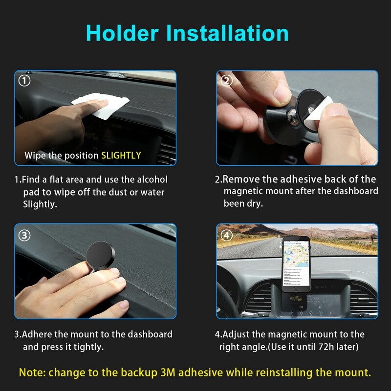 Penyangga HP Magnet Car Holder Magnetic Sendera Handphone Dashboard Mobil Kuat Anti Jatuh