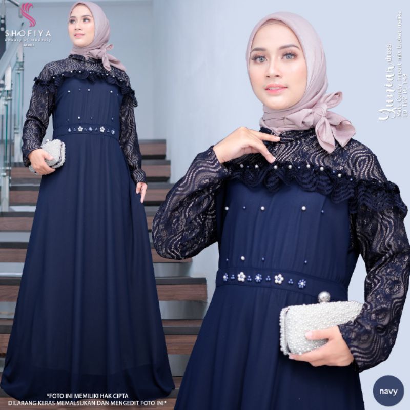 NEW // Gamis brukat Yuniar Dress by Shofiya