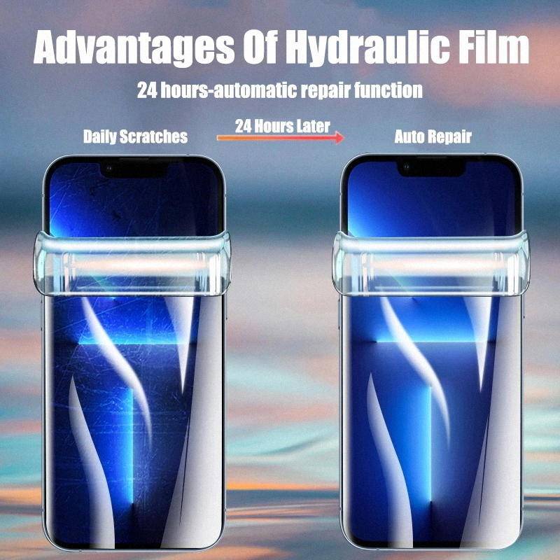 2pcs Film Hydrogel Pelindung Layar Untuk iPhone 14 13 12 11 Pro Max Mini Plus 6 6s 7 8 Plus SE X Xs Max 2020 2022