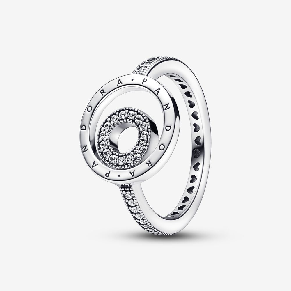 Pandora Cincin 925 Silver Polycyclic Pav Micro-Set Aksen Berlian Model Hollow Untuk Wanita