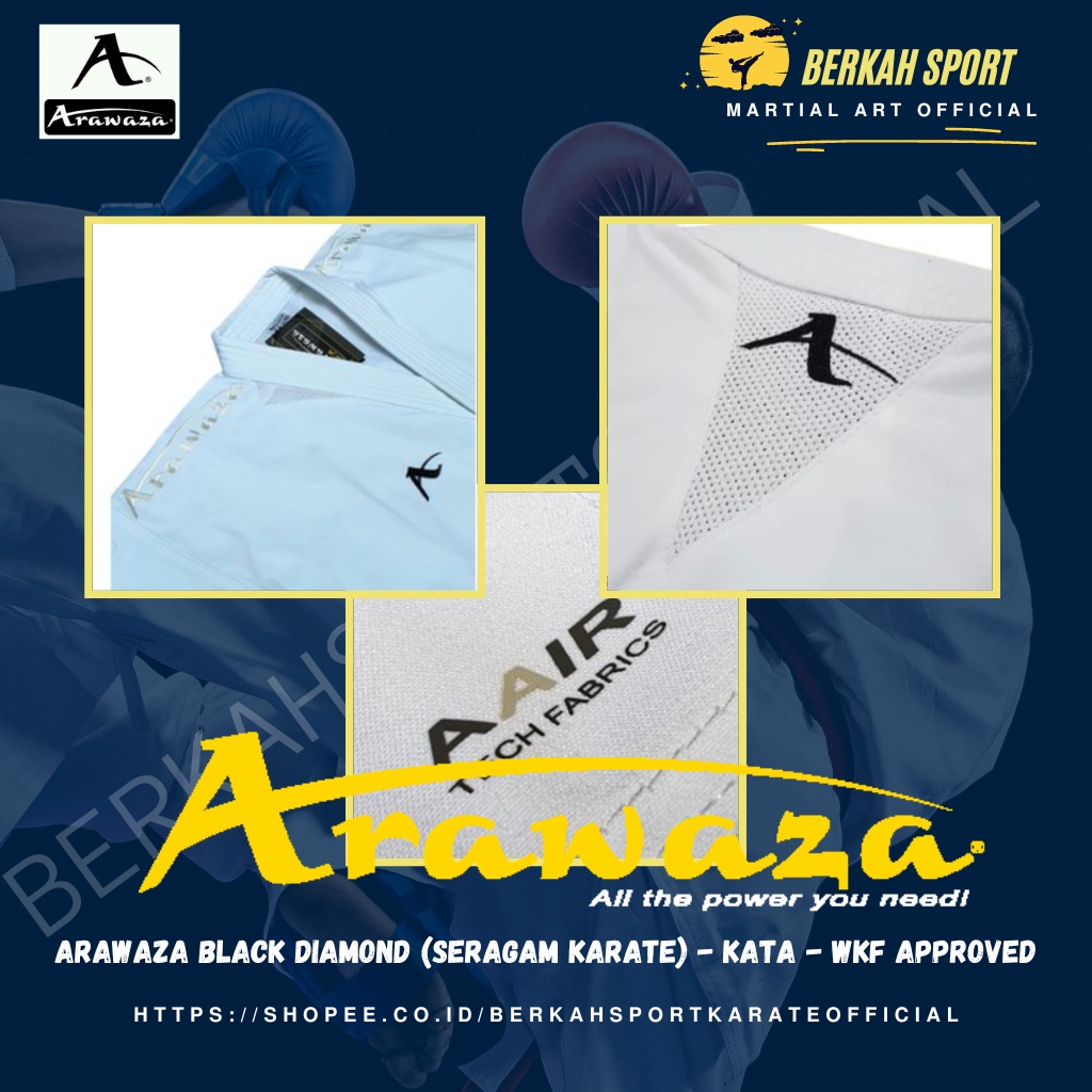 ARAWAZA Black DIAMOND (Seragam Karate) - KATA - WKF Approved
