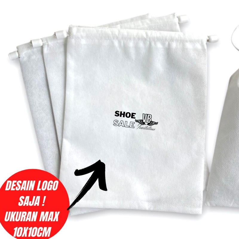 Dustbag Tas Serut Bahan Spunbond 40gsm Custom Logo Murah FS 30x38