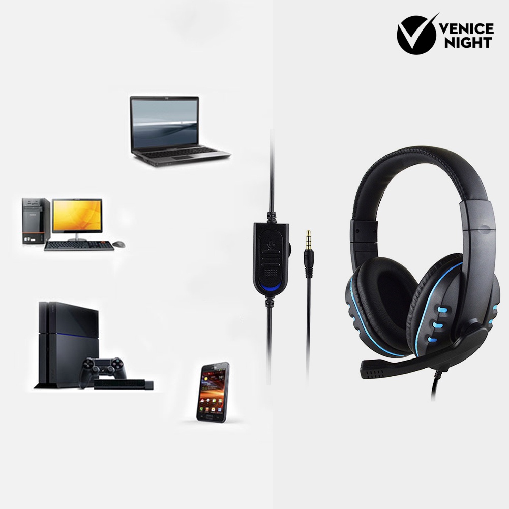 (VNEP) (Berkabel) Headphone Gaming Heavy Bass Headset untuk Konsol Game/PC/Ponsel