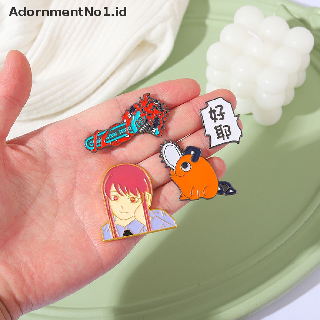 Bros Pin Enamel Desain Kartun Anime Jepang ^ AdornmentNo1 ^ Hell Maskot Makima Pochita