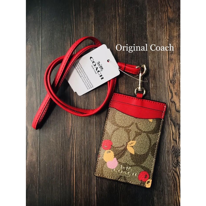 

Original Lanyard ID Card Coach Red Cherry