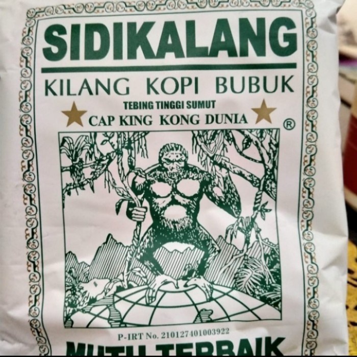 

SIDIKALANG BUBUK KOPI KASAR ROBUSTA HIJAU CAP KINGKONG DUNIA 500 GRAM