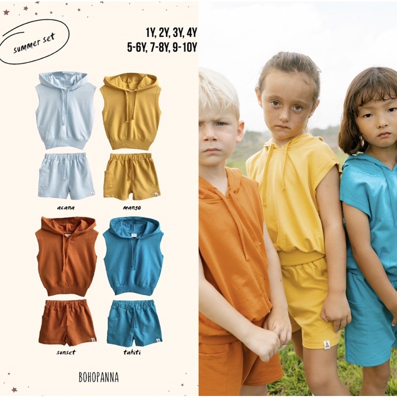 Bohopanna Summer Set 1-10thn / Set Hoodie Anak
