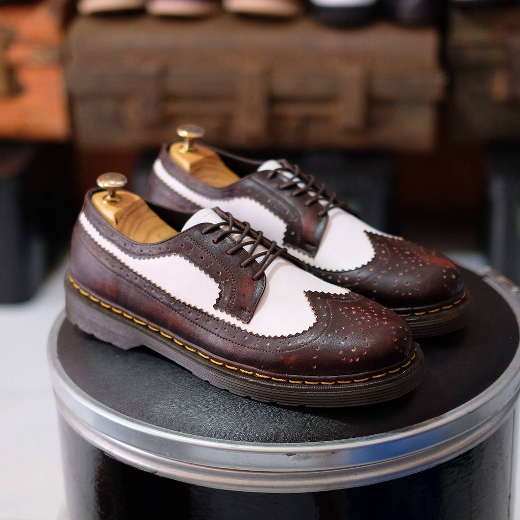 Sepatu Formal Boot Pria Azcost Longwing Burgundy