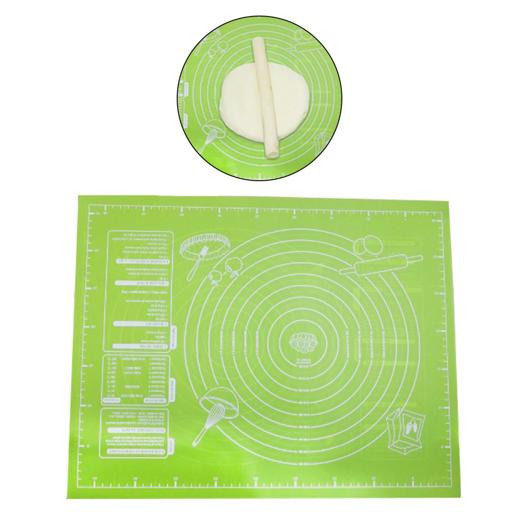 Alas Silikon Anti Lengket Baking Sheet Cupcake Dessert Sabun Rolling Kneading Mat Alas Baking Dengan Skala Pastry Fondant Mat