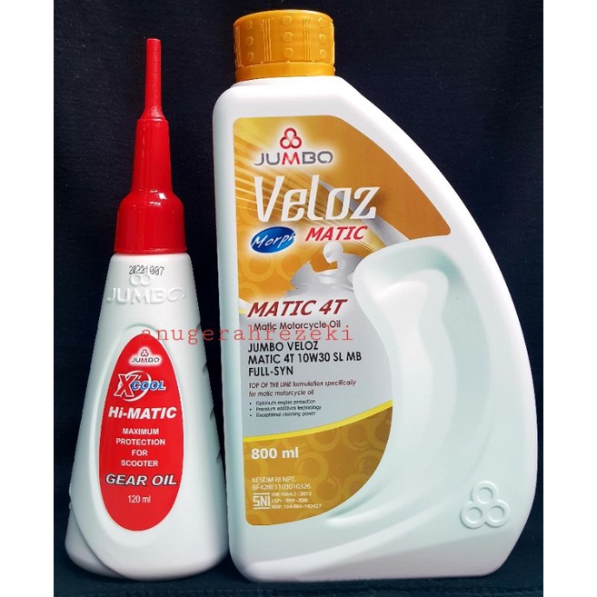 PAKET OLI MOTOR MATIC 4T / JUMBO VELOZ FULL-SYN 10W30