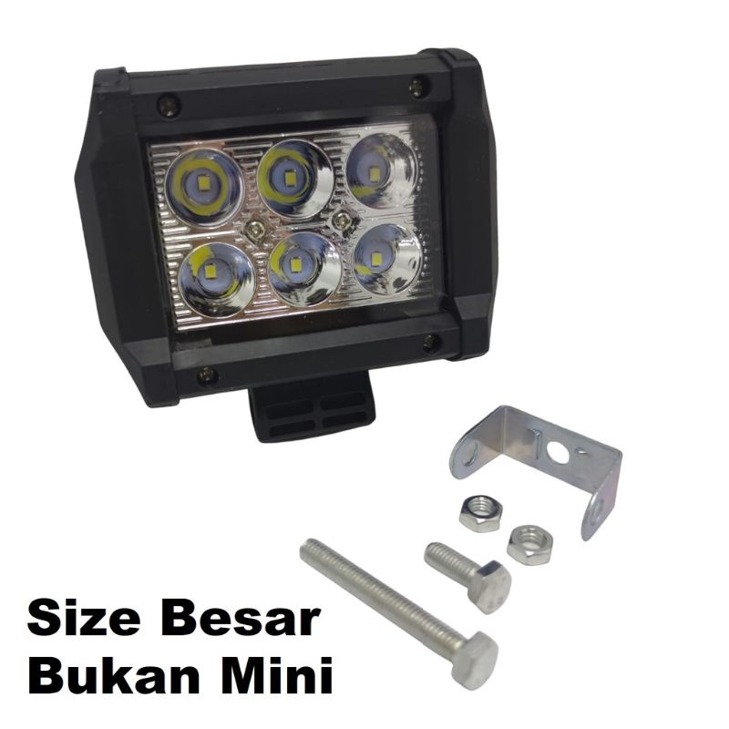 LAMPU TEMBAK CWL 6 LED KOTAK CREE WORK LIGHT 6 TITIK SUPER TERANG