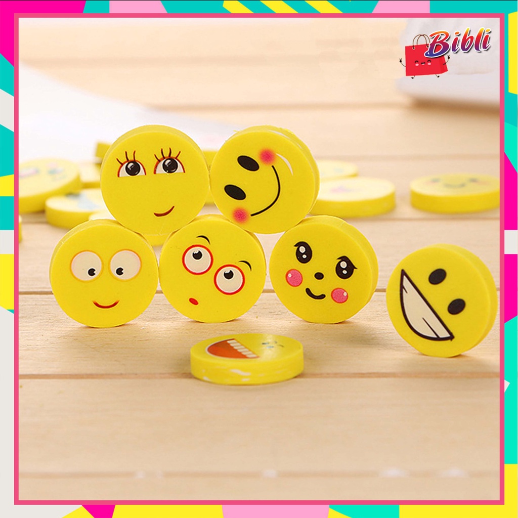 

Penghapus Pensil Karakter Emoji Smile Bulat Lucu Set 4pcs 883