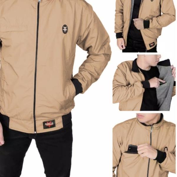 Bomber Jaket Pria Parasut Jaket Motor Pria Touring Jumbo Original - diamond navy, M