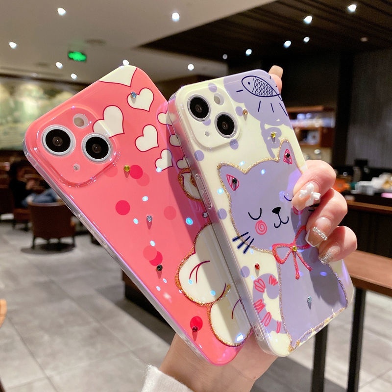 Soft Case Silikon Desain Kucing Gajah Untuk IPhone 12 13 14 11 Pro Max X Xs Max Xr Ffdrd