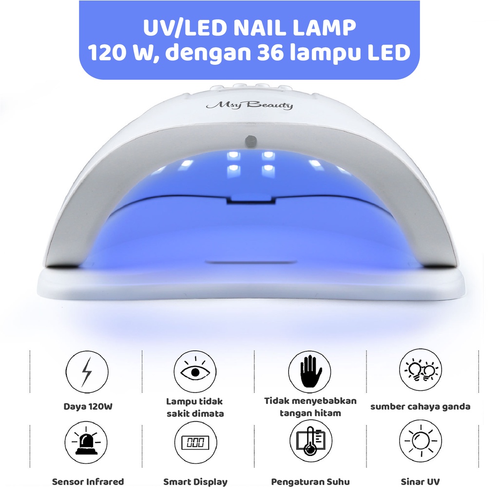 【 COD 】SUN UV LED X5 120watt / LAMPU UV Gel Nail Art / Lampu LED Nail SUN 54W/ Pengering Kutek UV LED