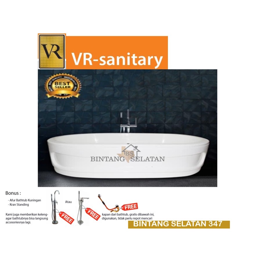 VR BATHTUB STANDING MORIEN BATHTUB KAMAR MANDI VR FULLSET KRAN AFUR