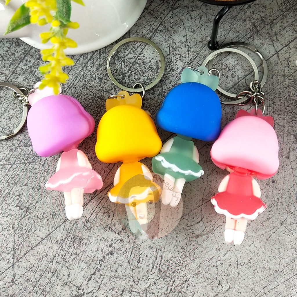 BKK0011 - Gantungan Kunci Cute Girl Doll Princess Boneka Character Keychain Key Chain Gantungan Tas Kotak Pensil Charm Stationery Kpop Korea