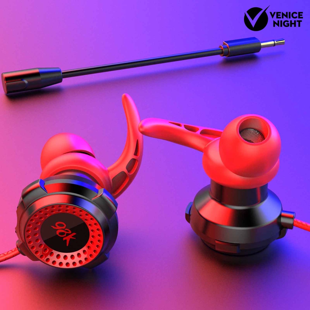 (VNEP) (Berkabel) Earphone High Fidelity Anti-interference Clear Lightweight 3.5mm Mini Sports Gaming Earphone for Calling