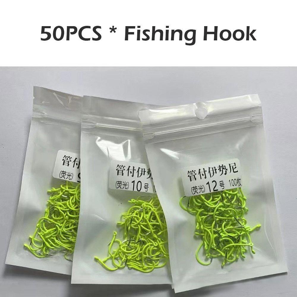 Preva 50PCS Fishhooks Perlengkapan Ikan Neon Berduri Tahan Lama