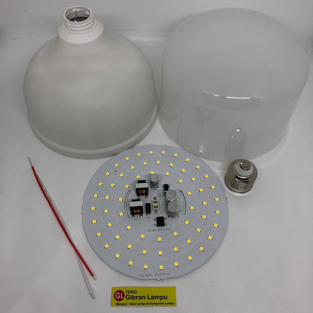 Paket Lampu LED 50 Watt Rakitan Polos - Rakit Satu Set Lampu LED Tanpa Merk - Komponen Merakit LED 5