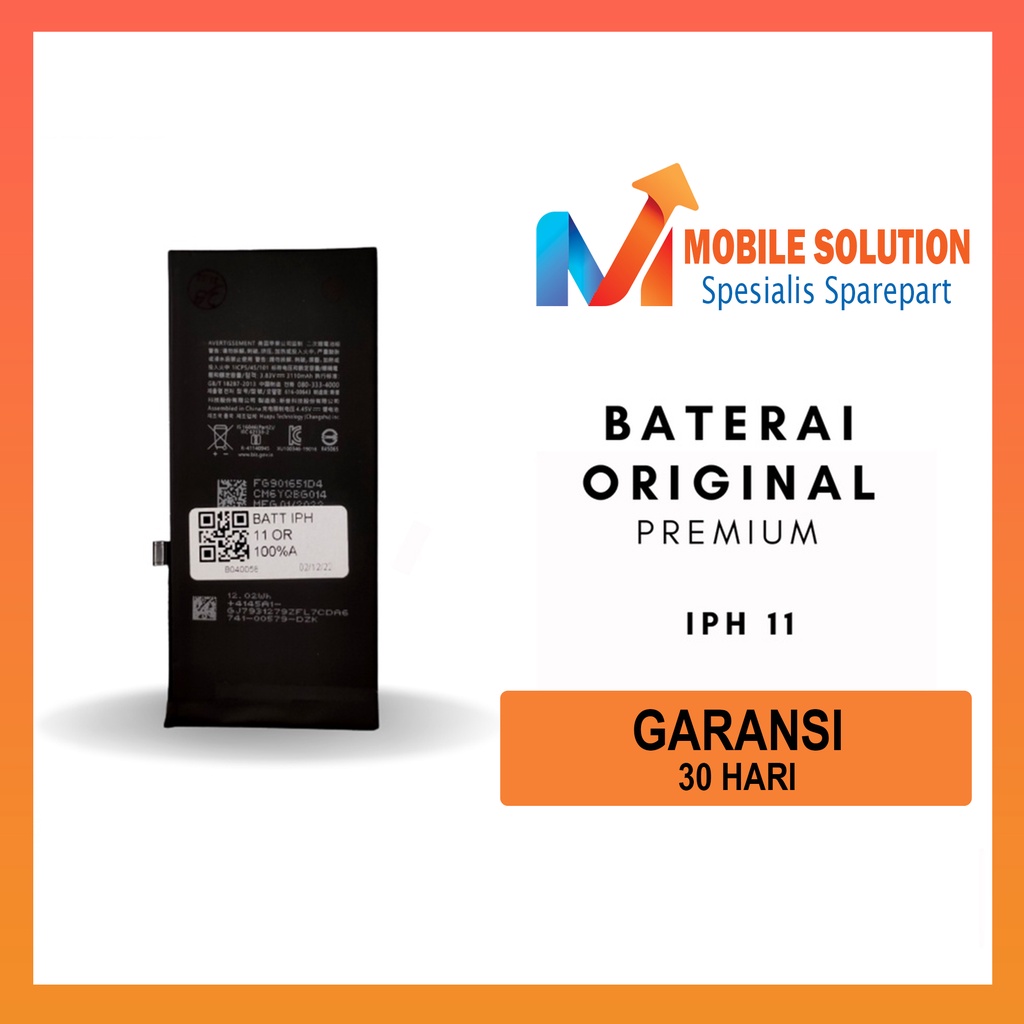 Grosir  Baterai Ip 11 Original Premium Garansi 1 Bulan + Packing