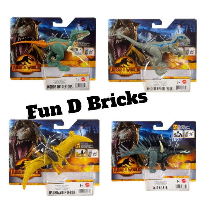 Jurassic World Ferocious Pack Moros Intrepidus Velociraptor Miragaia