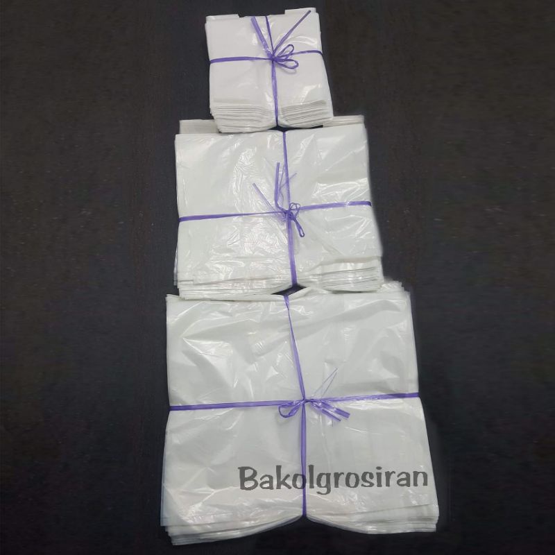 Kresek Los Putih Transparan Kiloan 1KG ( 15 Kecil,  24 Tanggung 28, Besar )