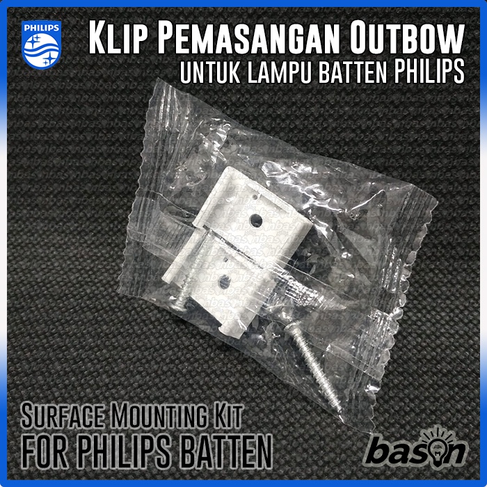 Klip Plastik untuk Pemasangan Outbow LED Batten - Surface Mounting Installation Kit