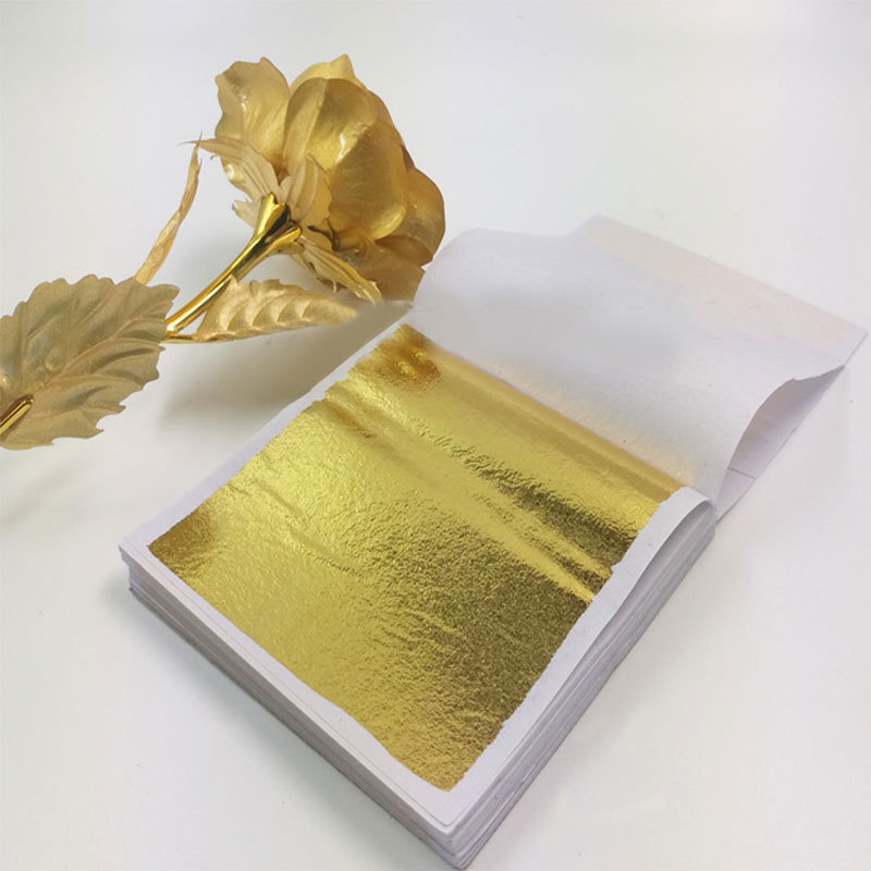 BAKINDO 50 Lembar Leaf Sheet Gold Kertas Emas Dekorasi Makanan