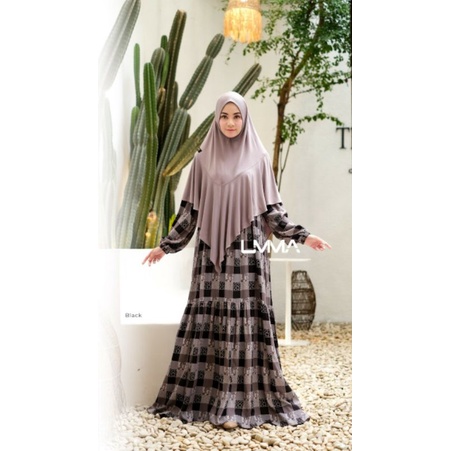 Roza dress umma - gamis motif katun adem