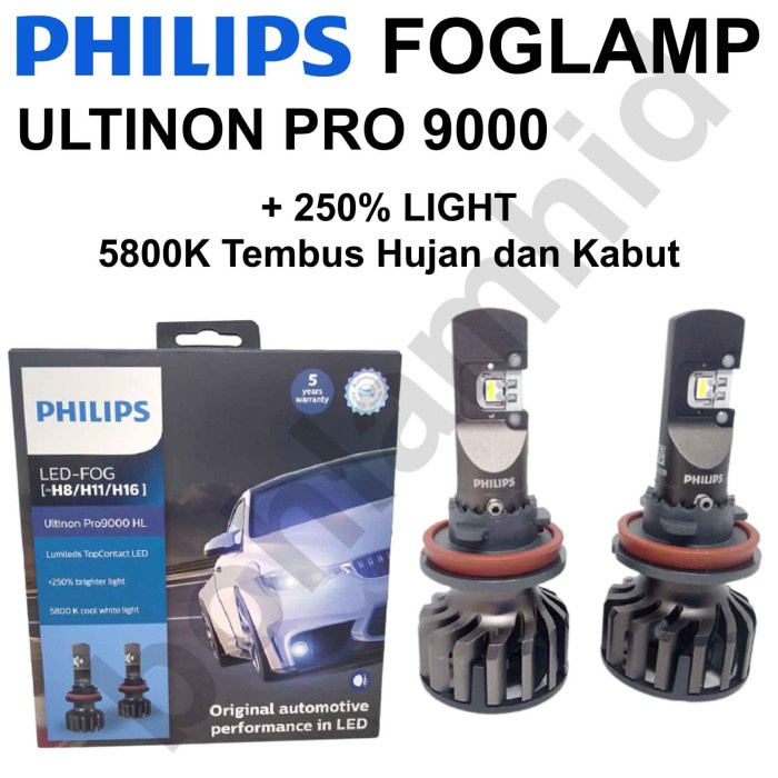 Lampu LED Philips ULTINON PRO9000 pro 9000 H11 H16 H8 FOG Foglamp