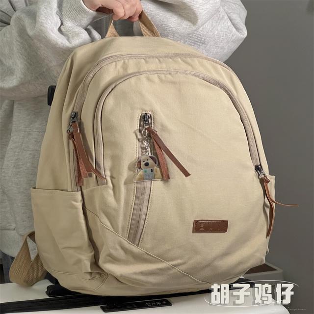 Sera American retro gaya kapasitas besar ransel pria Jepang vintage Ami khaki kanvas ransel siswa perempuan