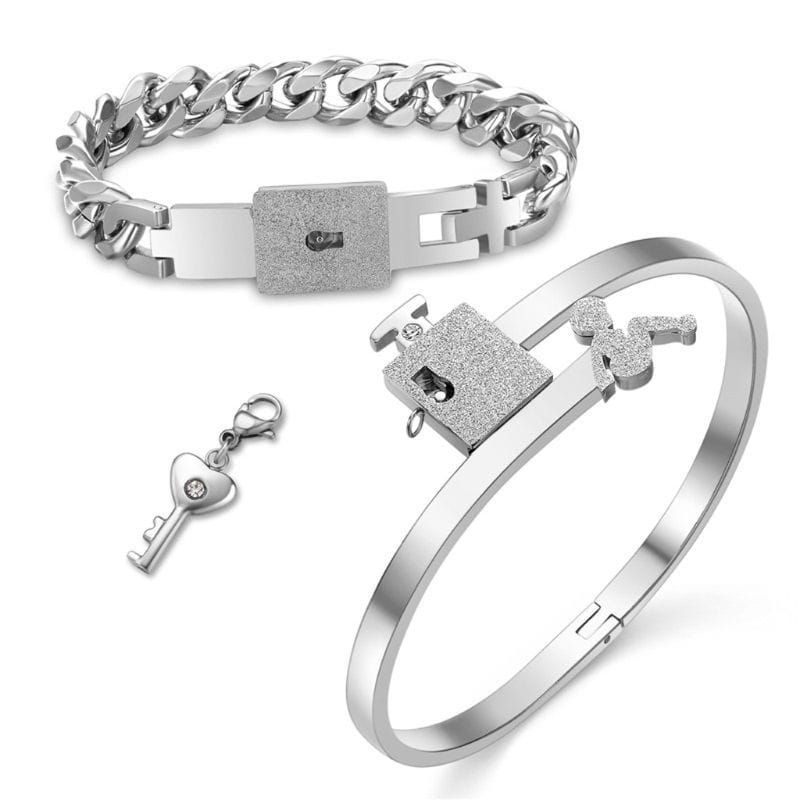CUCI GUDANG STORE - Set Gelang Couple Kunci Titanium