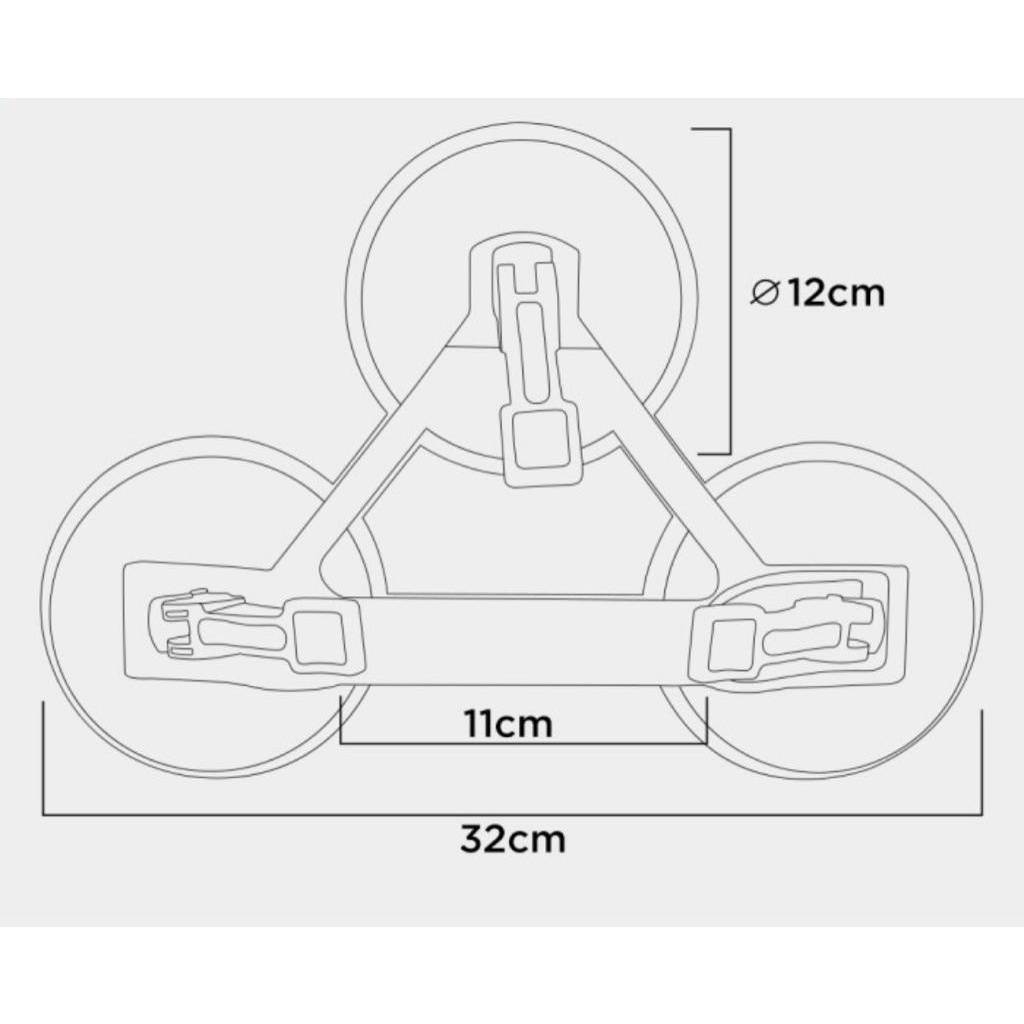 Kop kaca karet 3 kaki / Alat angkat / Pengangkat kaca 100KG