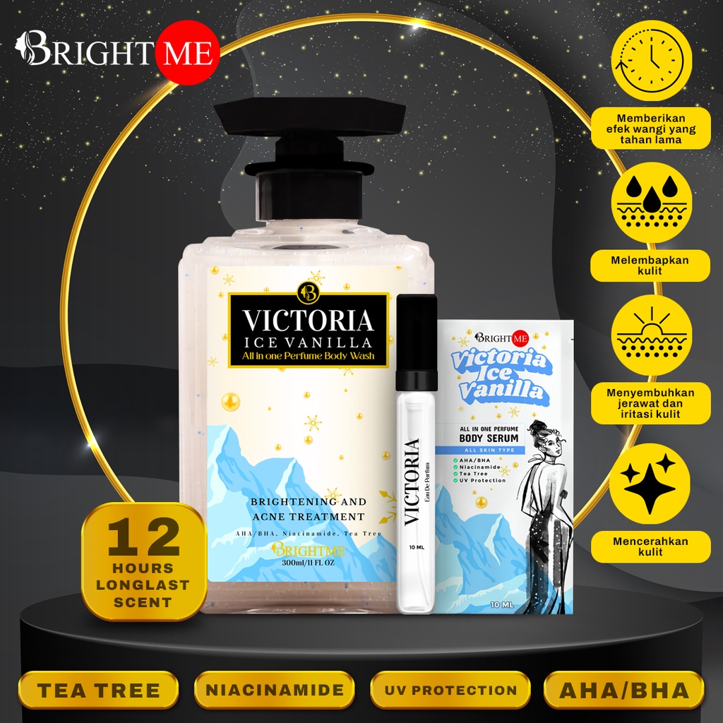 	 BrightMe Bundling Body Wash Victoria Ice + Parfume Mini + Body Serum Sachet	