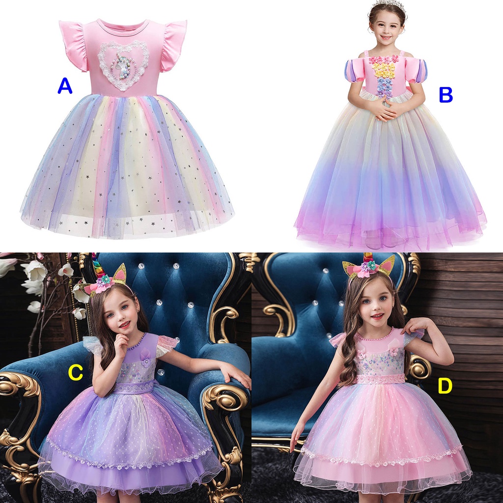 Dress Unicorn Rainbow Star And Moon