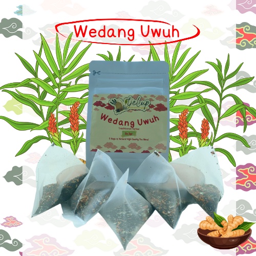 

Tea Bag in a Pouch - Premium A tradisional herbal blend - Nylon teh souvenir gift - daun teh - Wedang uwuh