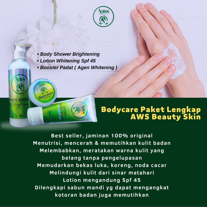 ✨FREE GIFT✨ Paket lengkap by AWS BEAUTY SKIN (Body lotion+booster padat+sabun mandi)