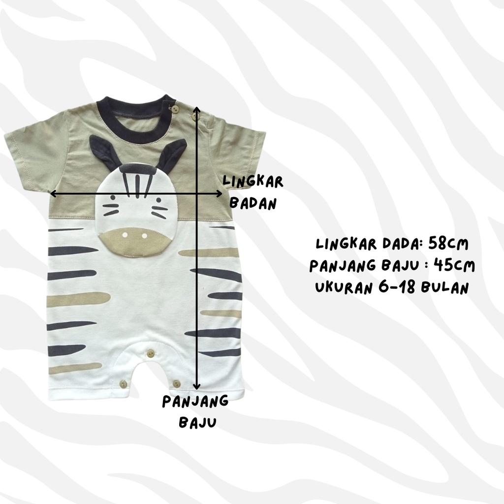 romper anak laki laki 3 6 12 bulan ZEBRA ROMPER jumper anak bayi jumper anak baru lahir SNI